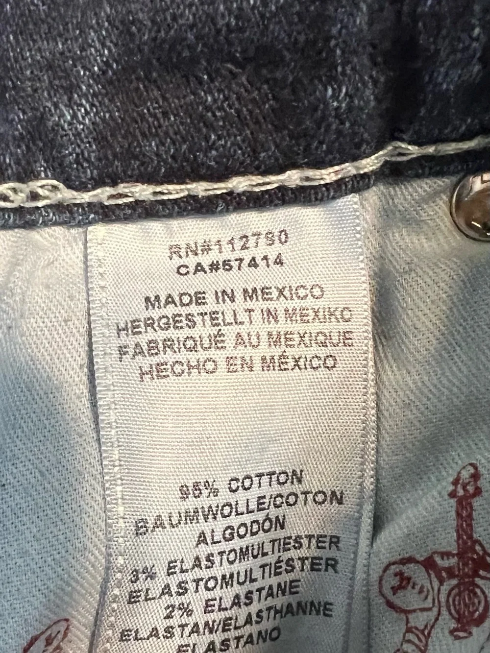 True Religion World Tour Men's Straight Big T Jeans Darken Brick Y2K 38x28 2607